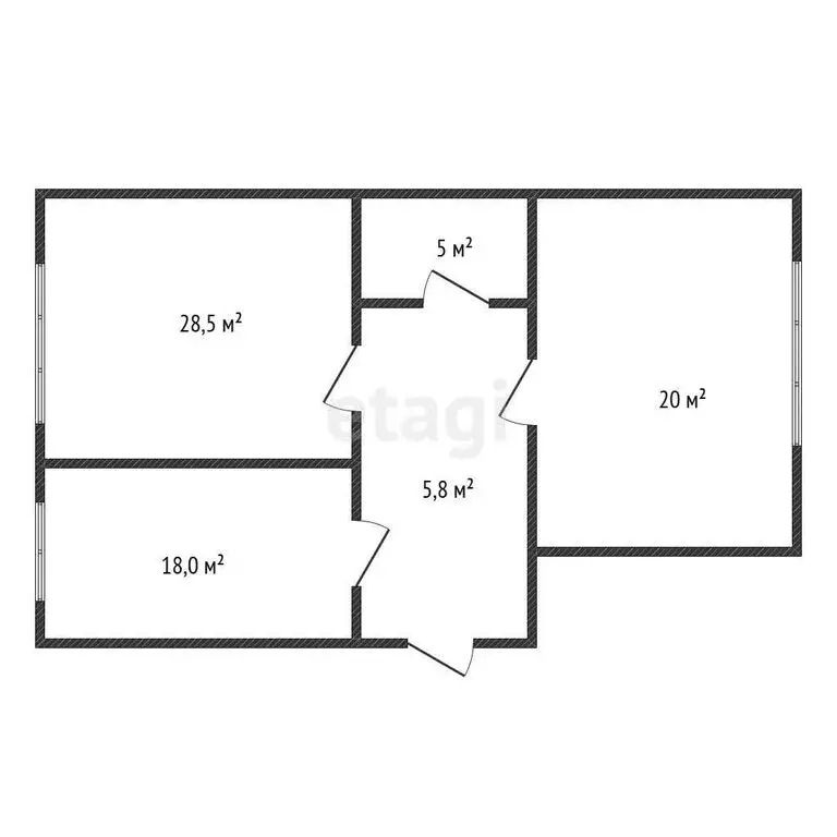 2-комнатная квартира: Каспийск, Молодёжная улица, 6 (77 м) - Фото 1
