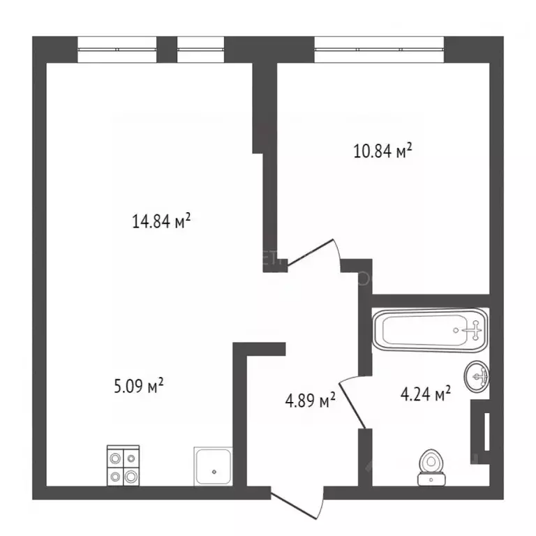 1-к кв. Тюменская область, Тюмень ул. Тимофея Чаркова, 87 (39.9 м) - Фото 2
