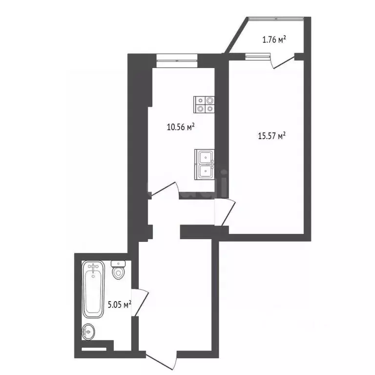 1-к кв. Севастополь ул. Александра Маринеско, 1Бк2 (42.7 м) - Фото 2