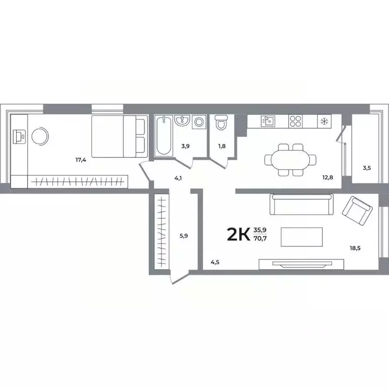 2-к кв. Новосибирская область, Новосибирск Беловежский мкр,  (70.0 м) - Фото 0