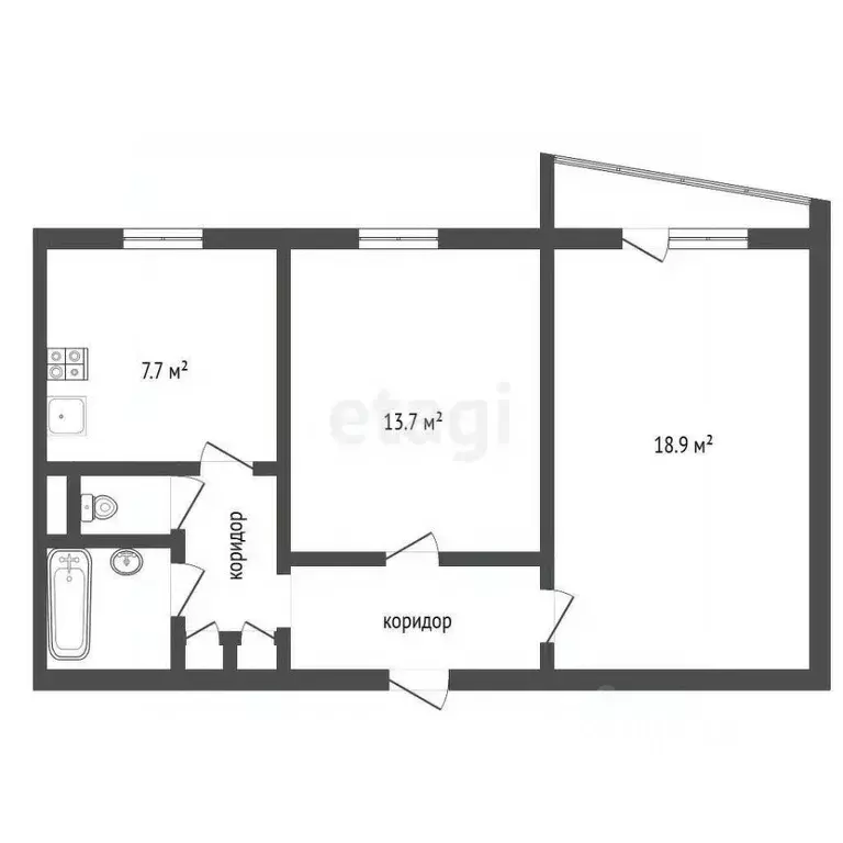 2-к кв. Воронежская область, Воронеж ул. 60-летия ВЛКСМ, 9 (52.2 м) - Фото 2