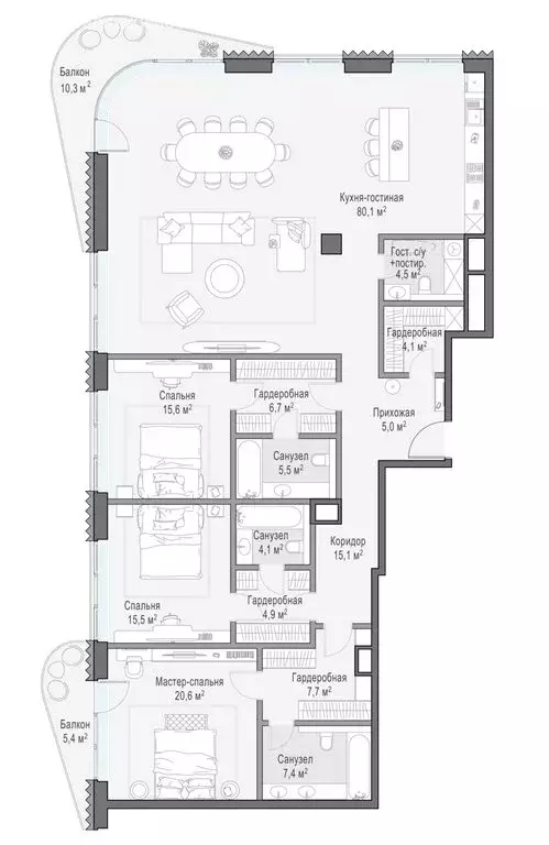 3-комнатная квартира: Москва, Большой Толмачёвский переулок, 5с1 ... - Фото 2