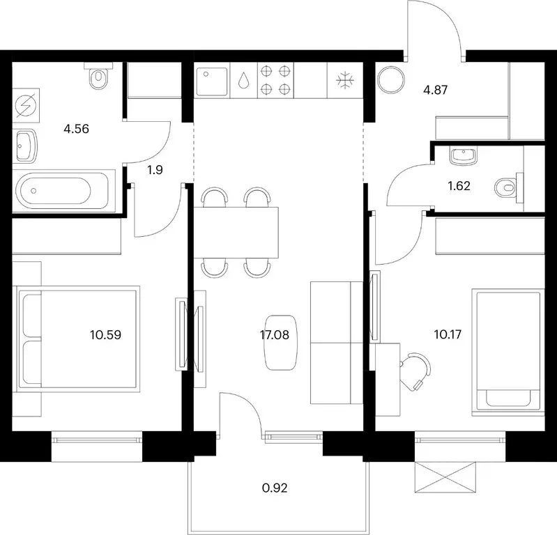 2-к кв. Хабаровский край, Хабаровск Северный Парк жилой комплекс, 10 ... - Фото 1