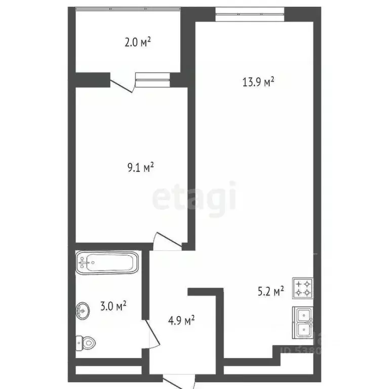 1-к кв. Ростовская область, Ростов-на-Дону Береговая ул., 73с1 (43.0 ... - Фото 2