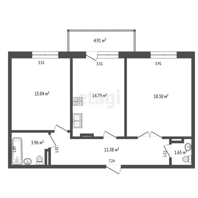 2-комнатная квартира: Королёв, улица Горького, 4Г (55.1 м) - Фото 0