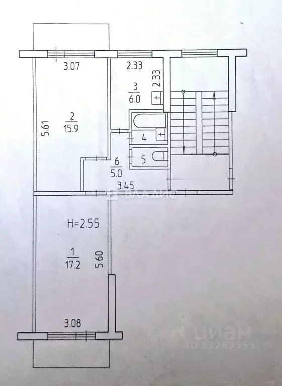 2-к кв. Пермский край, Пермь ул. Гусарова, 18 (49.0 м) - Фото 2