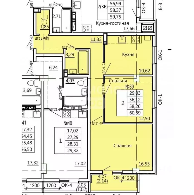 2-к кв. Курская область, Курск Театральная ул., 14 (60.39 м) - Фото 1