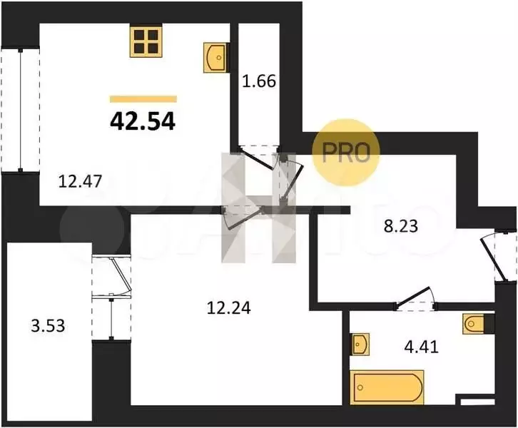 1-к. квартира, 42,5м, 4/9эт. - Фото 0