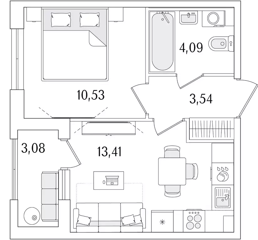 1-к кв. Санкт-Петербург ул. Фучика, 12к2Г1 (33.11 м) - Фото 0