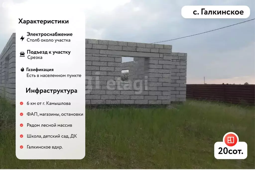 Участок в село Галкинское, Садовая улица (20 м) - Фото 2