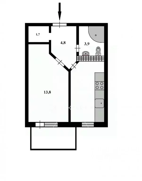 1-к кв. Санкт-Петербург Ириновский просп., 34 (34.0 м) - Фото 2