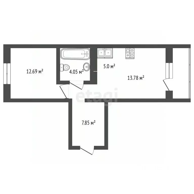 1-к кв. Краснодарский край, Анапа ул. Адмирала Пустошкина, 22к7 (45.11 ... - Фото 2