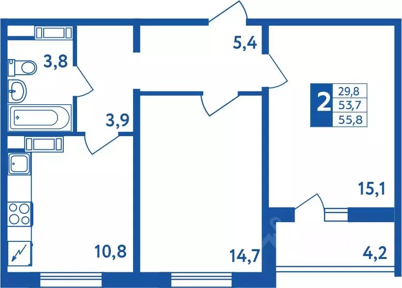 2-к кв. Башкортостан, Уфа Дема жилрайон, Новая Дема жилой комплекс ... - Фото 1