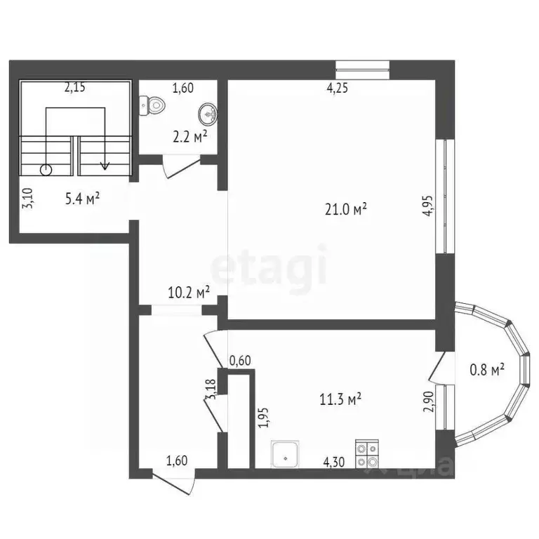 5-к кв. Брянская область, Брянск Комсомольская ул., 17 (136.1 м) - Фото 1