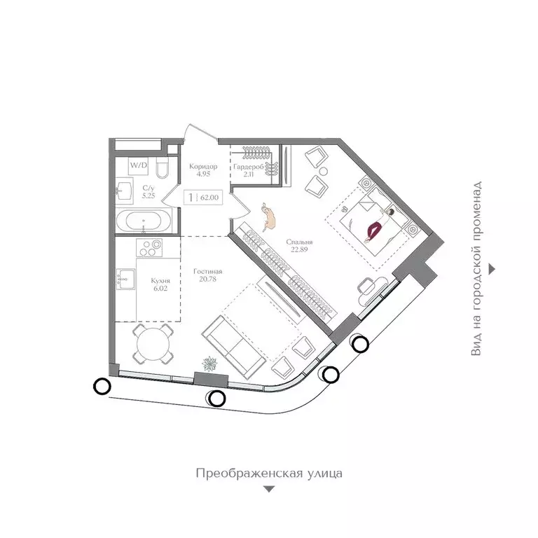 1-комнатная квартира: Москва, жилой комплекс Преображенская Площадь ... - Фото 1