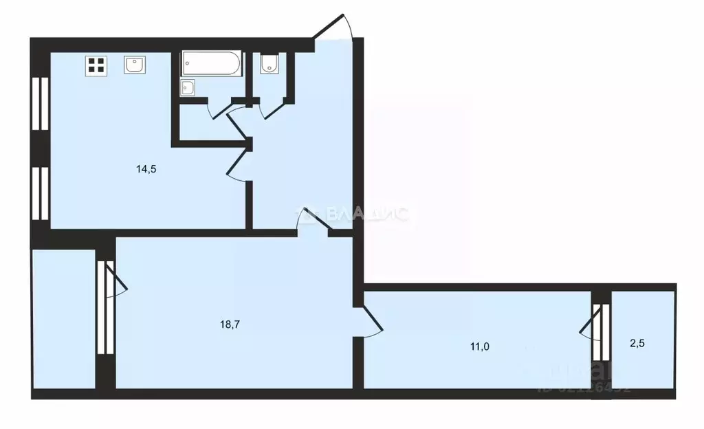 2-к кв. Санкт-Петербург Планерная ул., 71К1 (57.1 м) - Фото 1