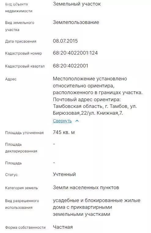 Участок в Тамбов, Бирюзовая улица, 22 (7.45 м) - Фото 1