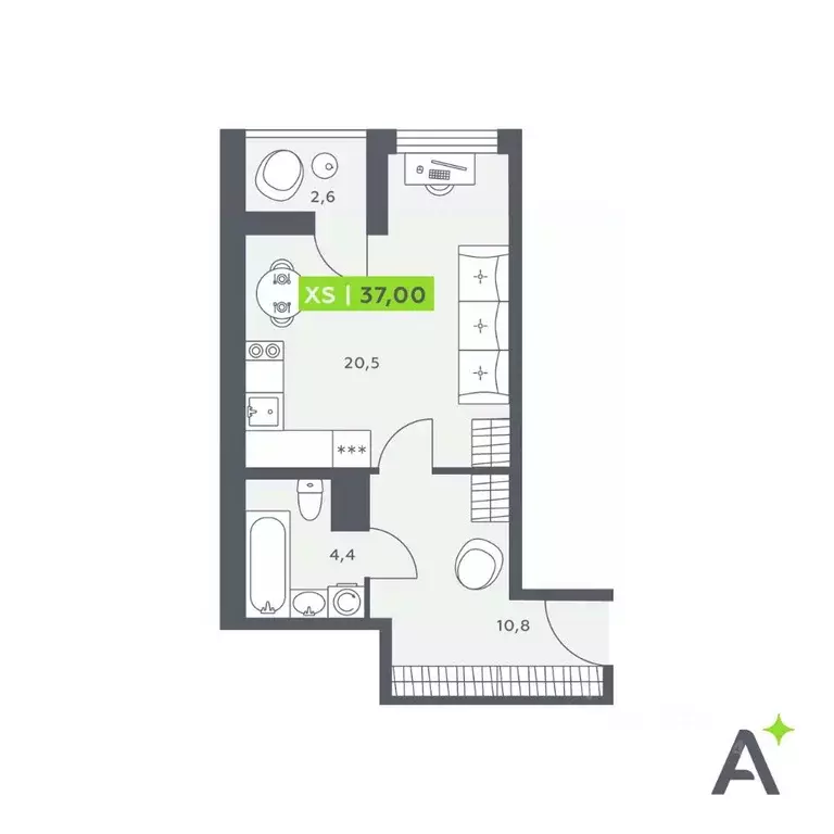 Студия Санкт-Петербург бул. Головнина, 6к1 (37.0 м) - Фото 0