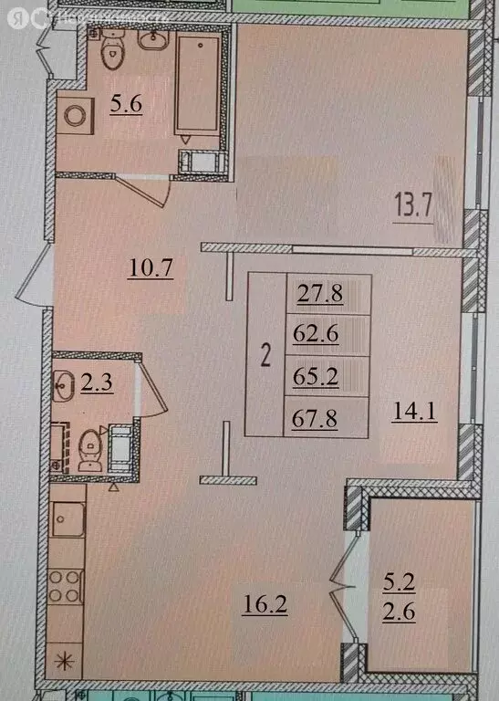 2-комнатная квартира: посёлок Шушары, Соколиная улица, 8к1 (62.6 м) - Фото 1