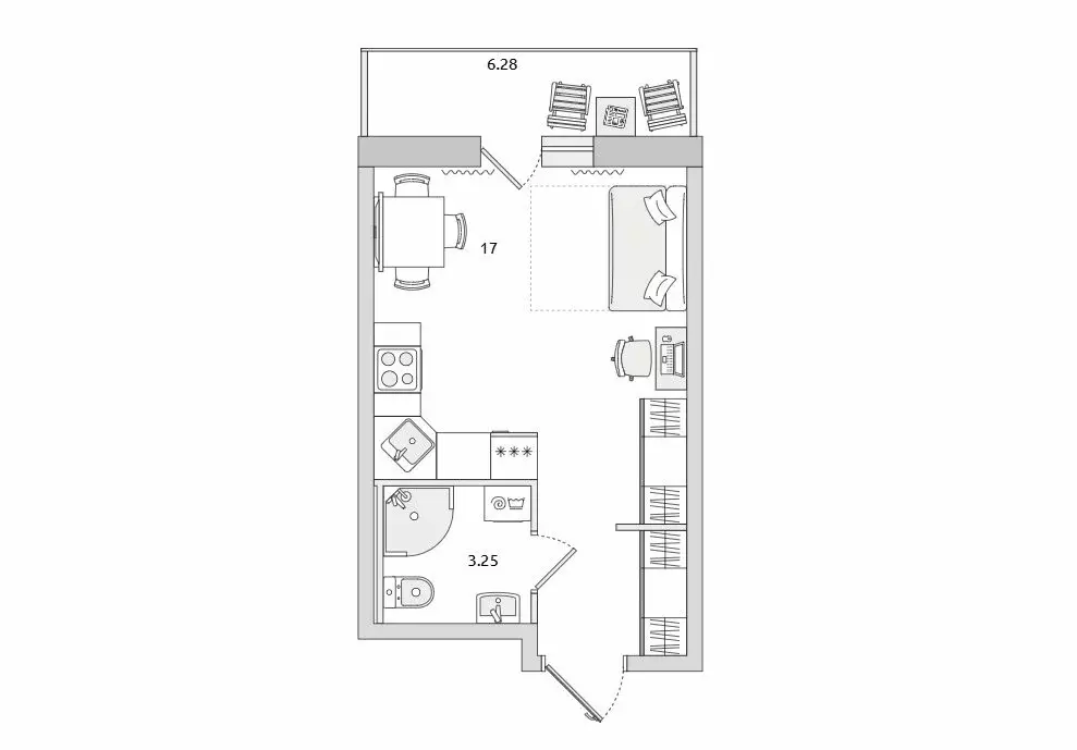 Квартира-студия: Бугры, Тихая улица, 7к5 (23.6 м) - Фото 0