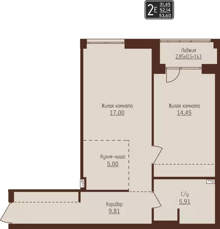 2-к кв. Пермский край, Пермь ул. Писарева, 8 (53.6 м) - Фото 1
