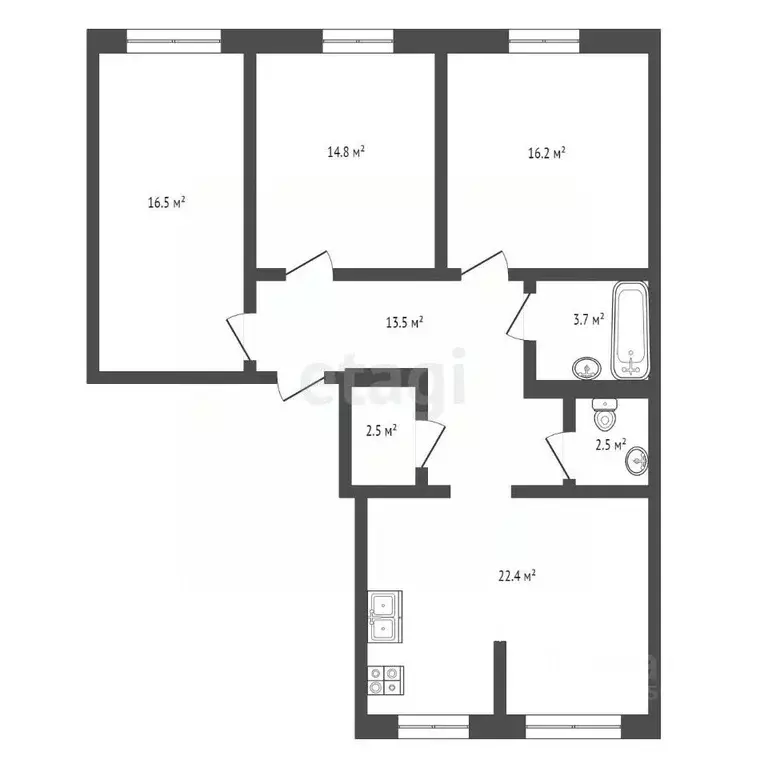 4-к кв. Ростовская область, Таганрог ул. Нестерова, 23 (92.2 м) - Фото 1