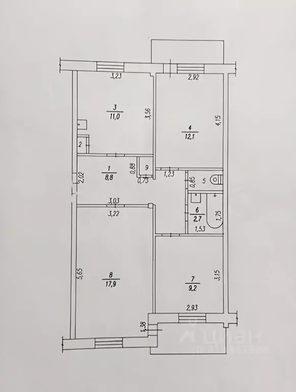 3-к кв. Кемеровская область, Юрга Кузбасский просп., 6А (63.0 м) - Фото 1