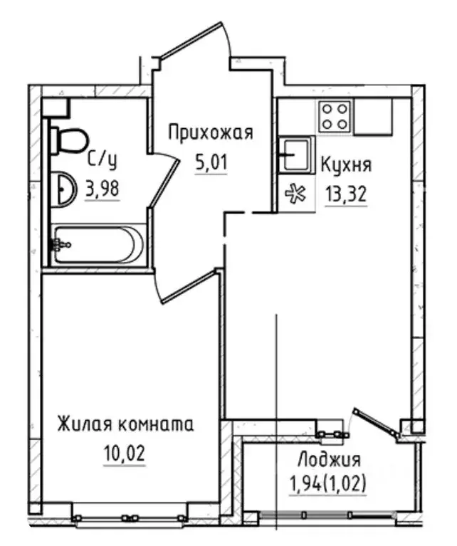 1-к кв. Ленинградская область, Всеволожский район, Свердловское ... - Фото 1