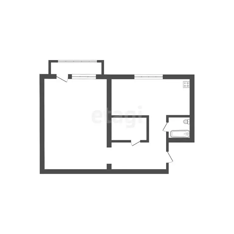 1-комнатная квартира: Нарткала, улица Жамборова, 110 (34.6 м) - Фото 0