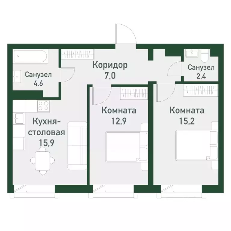 2-к кв. Челябинская область, Челябинский городской округ, пос. ... - Фото 0