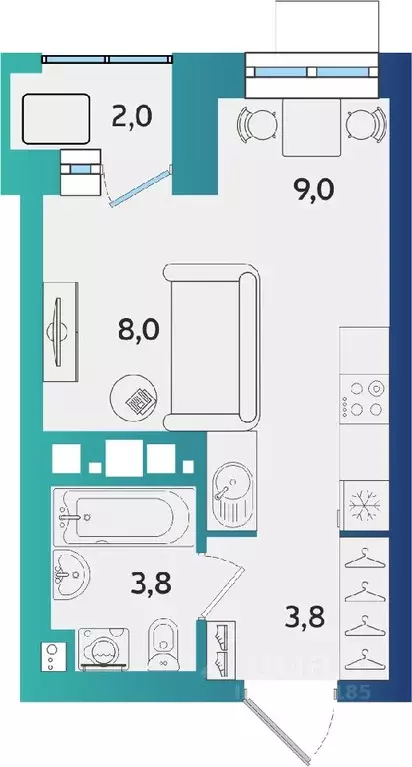 Студия Удмуртия, Ижевск ул. Архитектора П.П. Берша, 44 (25.6 м) - Фото 0