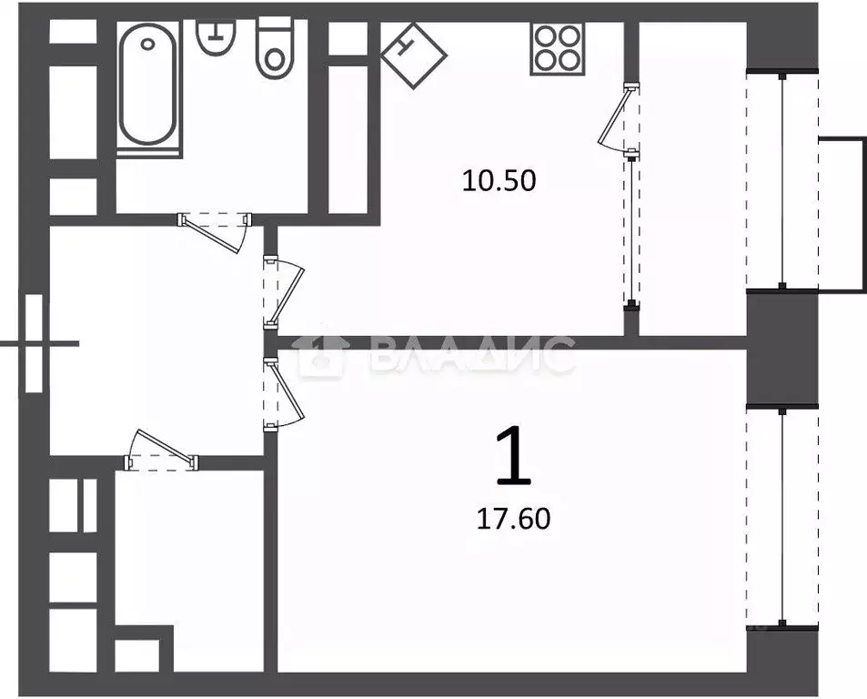 1-к кв. Москва Клинская ул., 2А (41.6 м) - Фото 2