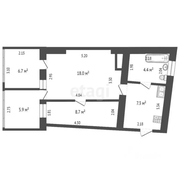 2-к кв. Крым, Алупка ш. Севастопольское, 20 (51.0 м) - Фото 2