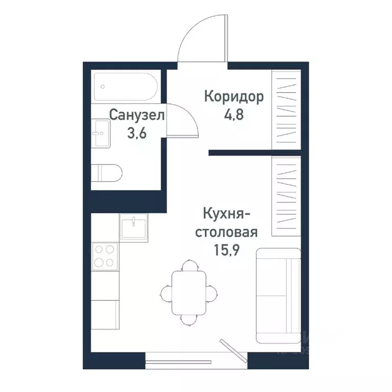 Студия Челябинская область, Челябинский городской округ, пос. ... - Фото 1
