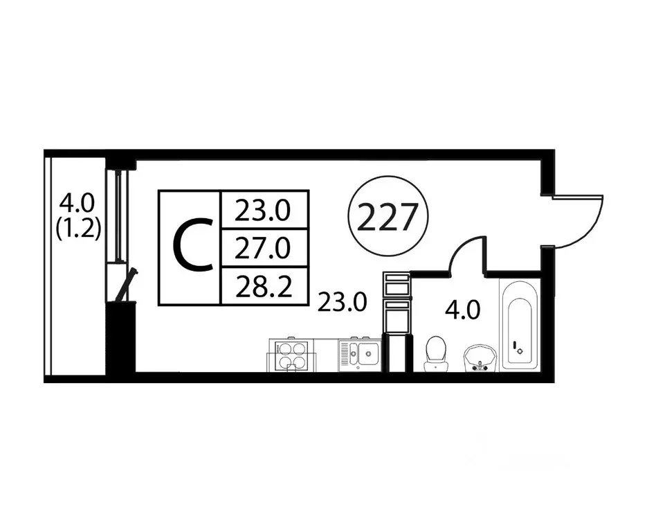 Студия Московская область, Домодедово Авиационный мкр, ул. Жуковского, ... - Фото 1