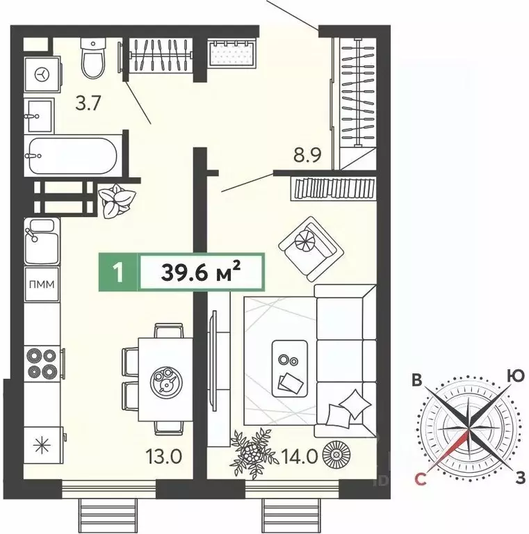 1-к кв. Пензенская область, Пензенский район, Засечный сельсовет, с. ... - Фото 1