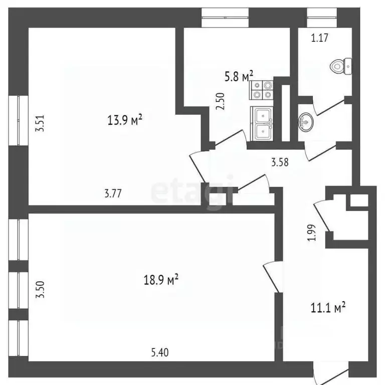 2-к кв. Ивановская область, Иваново ул. Победы, 4 (53.4 м) - Фото 1