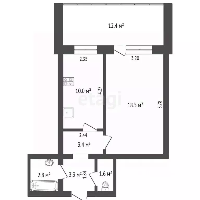 2-к кв. Самарская область, Самара ул. Губанова, 30 (63.0 м) - Фото 2
