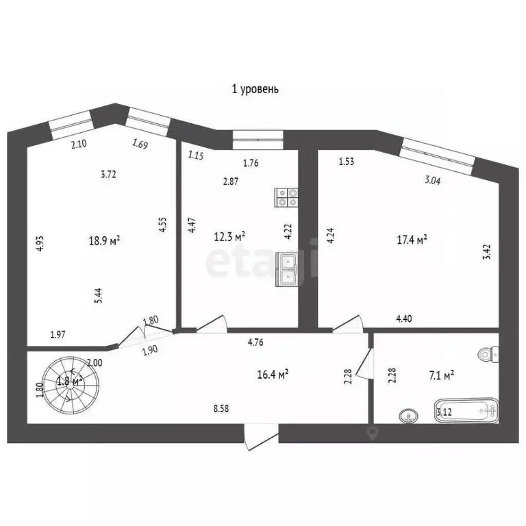 4-к кв. Калининградская область, Калининград пер. Щорса, 1 (155.2 м) - Фото 2