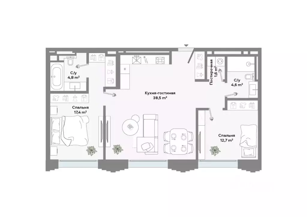 2-к кв. Москва Ленинский просп., 2 (79.6 м) - Фото 2