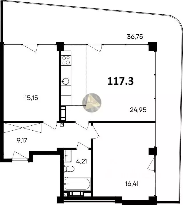 2-к кв. Крым, Сакский район, Лесновское с/пос, с. Прибрежное ул. ... - Фото 2