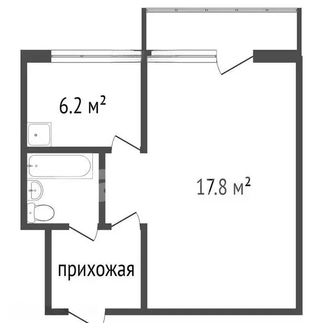 1-комнатная квартира: красноярск, улица калинина, 80а (32 м) - Фото 0