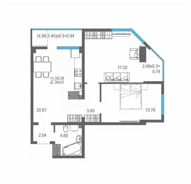 2-к кв. Крым, Ялта ул. Кирова, 155Ак1 (64.07 м) - Фото 1