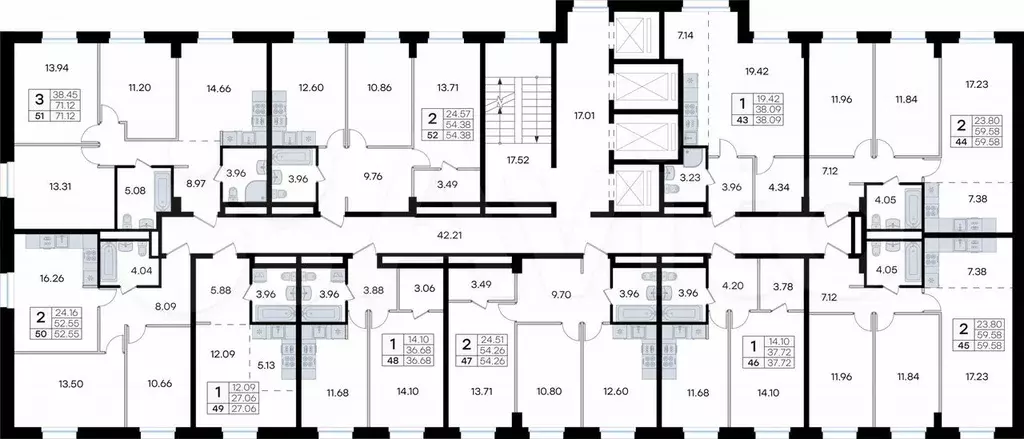 Квартира-студия, 27,1 м, 6/24 эт. - Фото 1