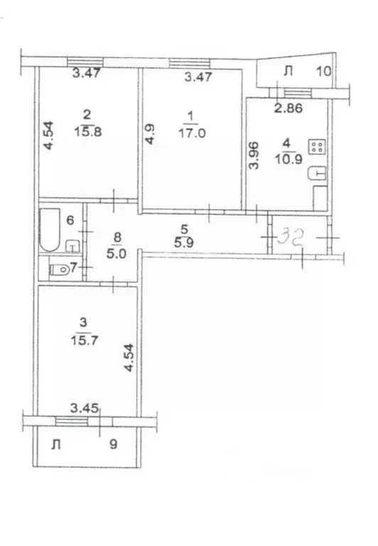 3-к кв. Московская область, Наро-Фоминск ул. Маршала Г.К. Жукова, 24 ... - Фото 2