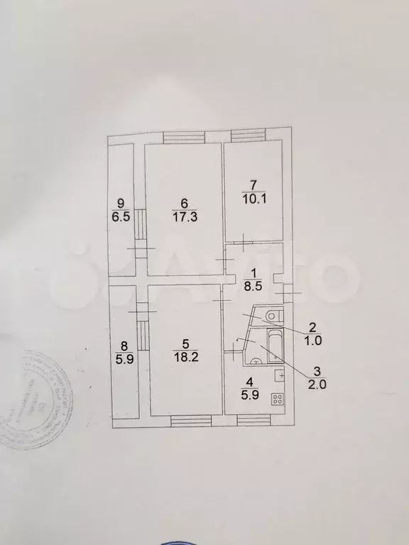 3-к. квартира, 63 м, 5/5 эт. - Фото 0