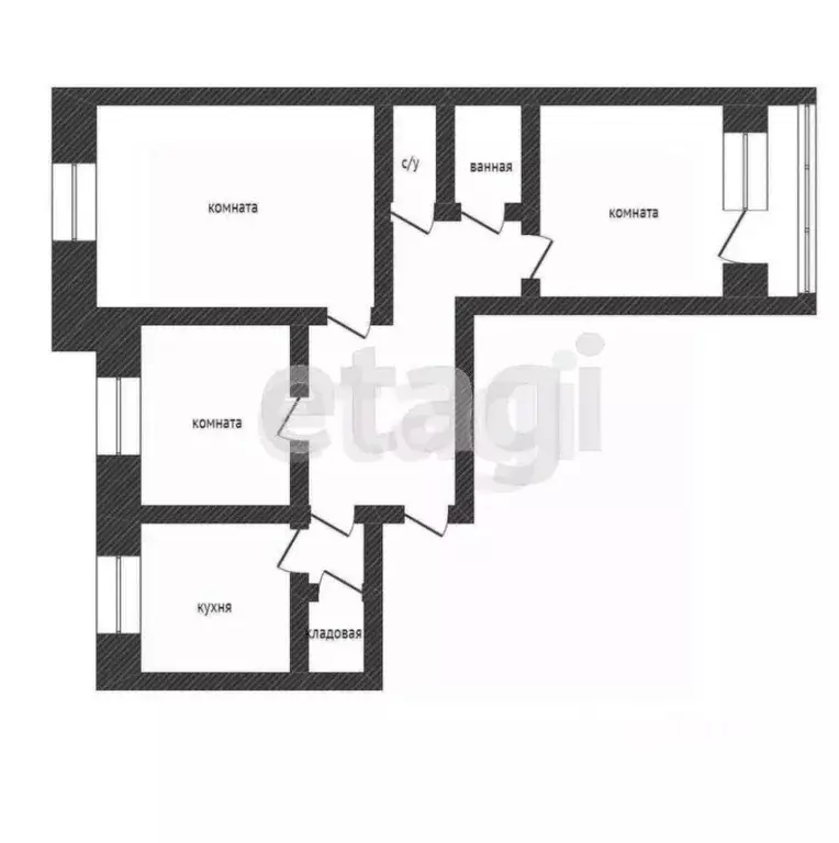 3-к кв. Курганская область, Курган Заозерный жилрайон, 1-й мкр, 33 ... - Фото 2