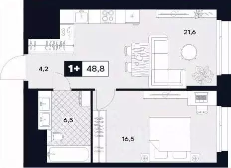 1-к кв. Москва Лодочная ул., 27К2 (48.8 м) - Фото 0