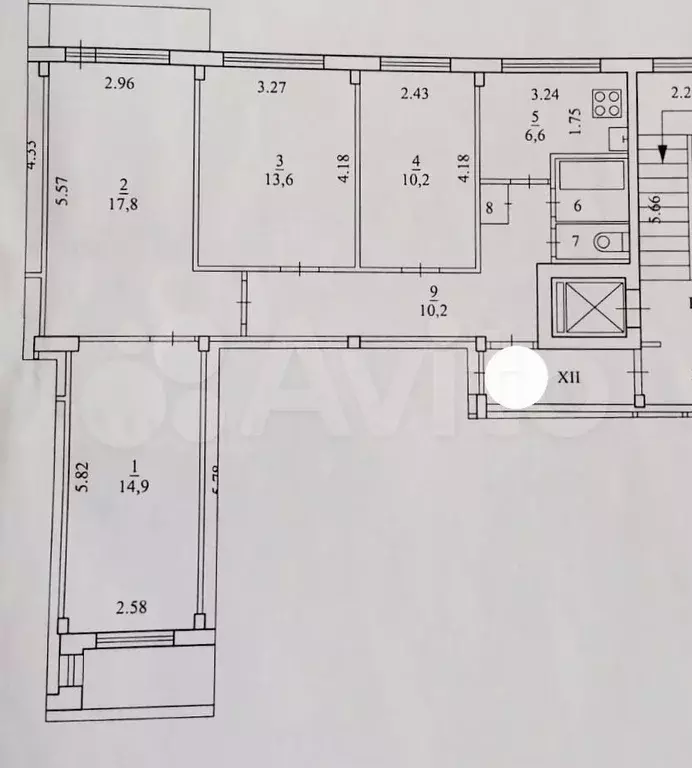 4-к. квартира, 77,1 м, 7/9 эт. - Фото 0