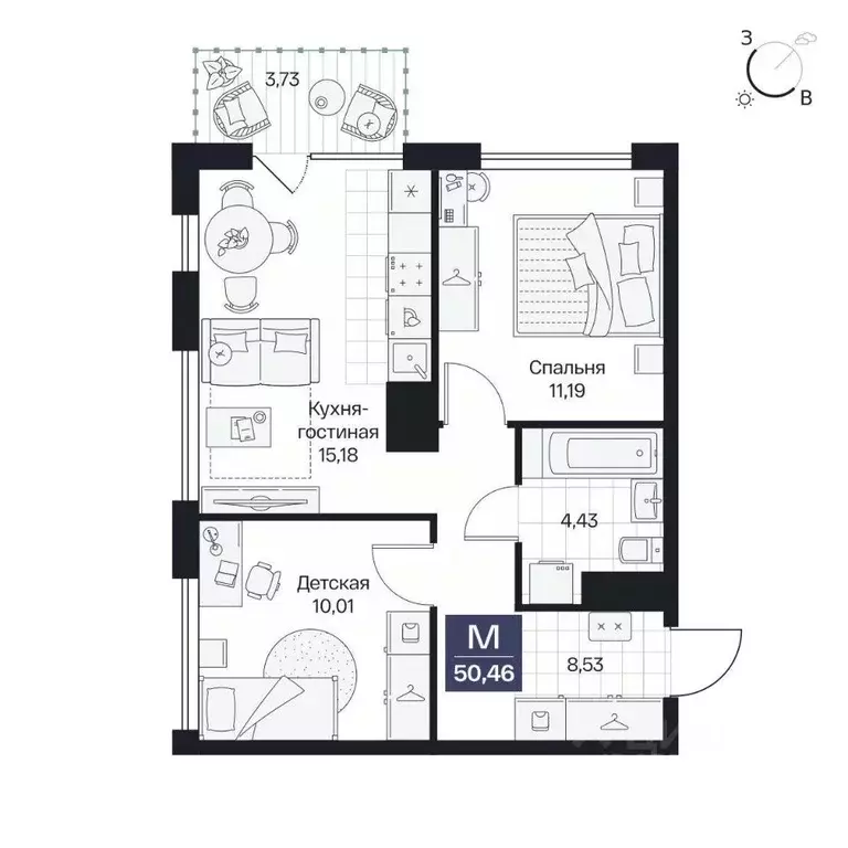 2-к кв. Волгоградская область, Волгоград просп. Имени В.И. Ленина, 59Г ... - Фото 1